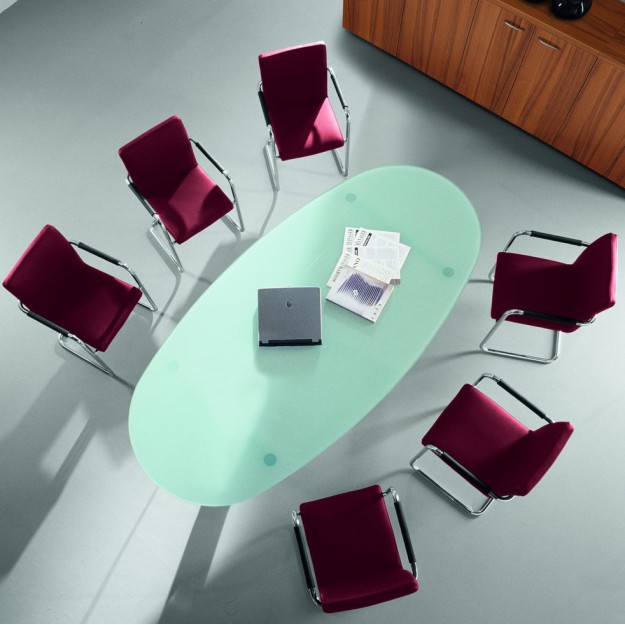 Table ovale en verre Oakland 8 places | Lemondedubureau