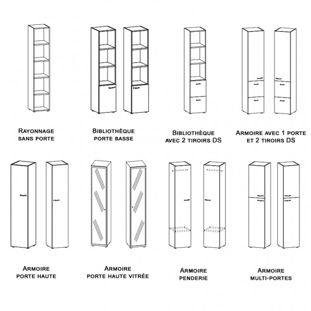 Armoire de rangement ARMADIO-H L43 | Lemondedubureau