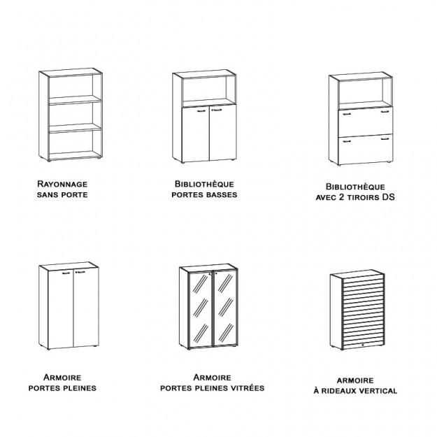 Armoire de rangement ARMADIO-M L86 | Lemondedubureau